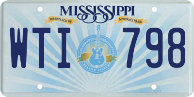 MS license plate WTI798