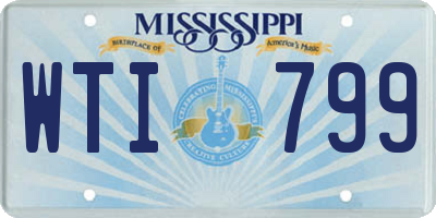 MS license plate WTI799