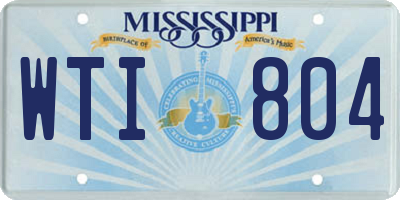 MS license plate WTI804