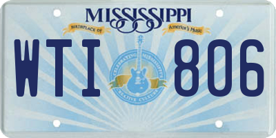 MS license plate WTI806