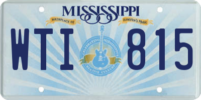 MS license plate WTI815