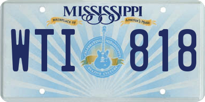 MS license plate WTI818