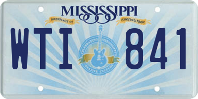 MS license plate WTI841