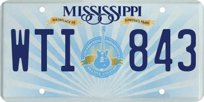 MS license plate WTI843