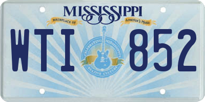 MS license plate WTI852
