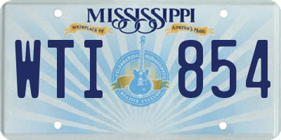 MS license plate WTI854