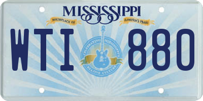MS license plate WTI880