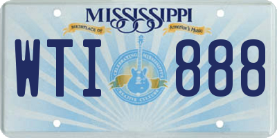 MS license plate WTI888