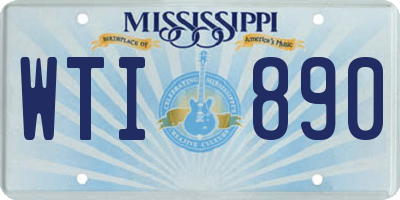 MS license plate WTI890