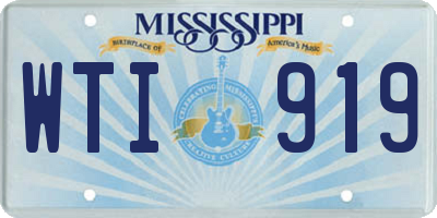 MS license plate WTI919