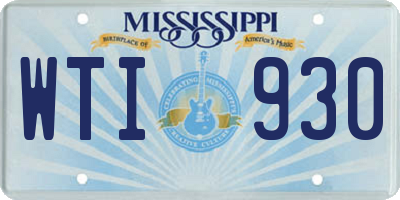 MS license plate WTI930