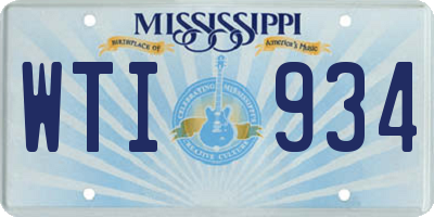 MS license plate WTI934
