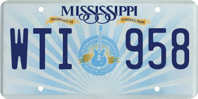 MS license plate WTI958