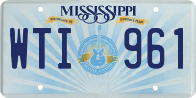 MS license plate WTI961