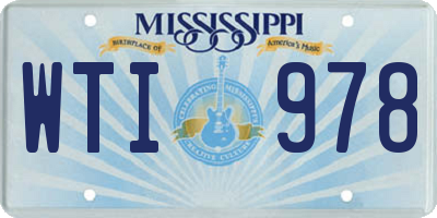 MS license plate WTI978