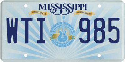 MS license plate WTI985