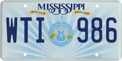 MS license plate WTI986