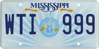 MS license plate WTI999