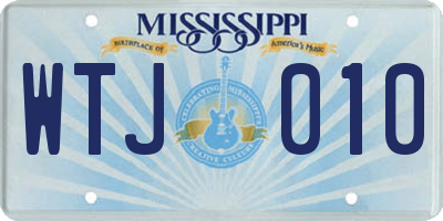 MS license plate WTJ010