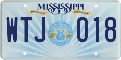 MS license plate WTJ018