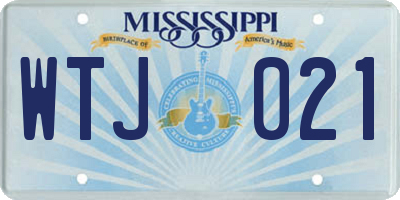 MS license plate WTJ021