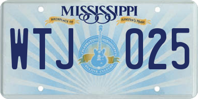 MS license plate WTJ025