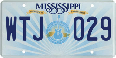 MS license plate WTJ029