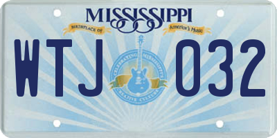 MS license plate WTJ032
