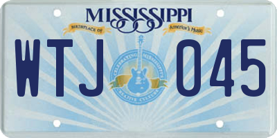MS license plate WTJ045