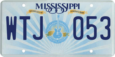MS license plate WTJ053