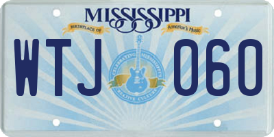 MS license plate WTJ060