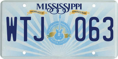MS license plate WTJ063