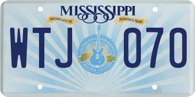 MS license plate WTJ070
