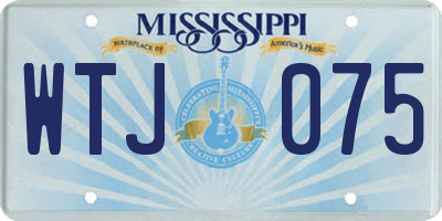 MS license plate WTJ075