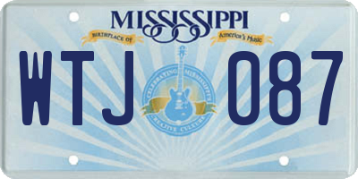 MS license plate WTJ087