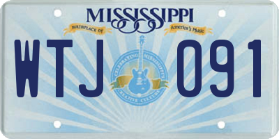 MS license plate WTJ091