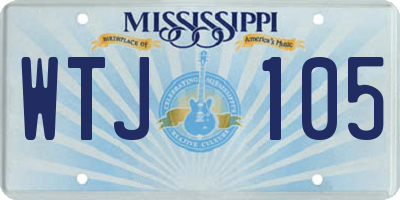 MS license plate WTJ105