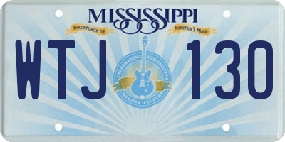 MS license plate WTJ130