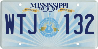 MS license plate WTJ132