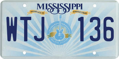 MS license plate WTJ136