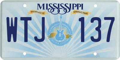 MS license plate WTJ137