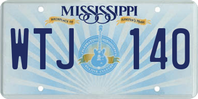 MS license plate WTJ140