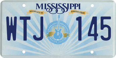 MS license plate WTJ145