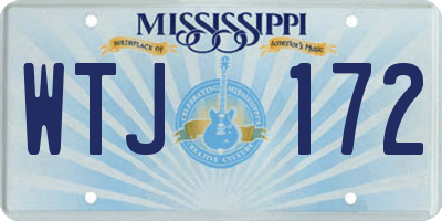 MS license plate WTJ172