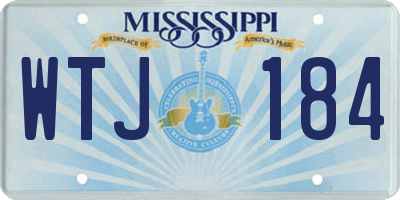 MS license plate WTJ184
