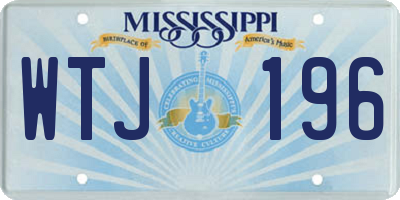 MS license plate WTJ196