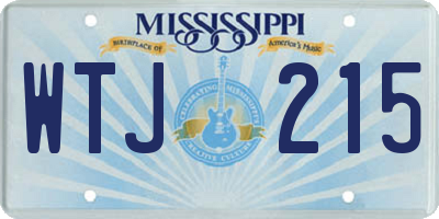 MS license plate WTJ215
