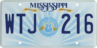 MS license plate WTJ216