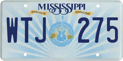 MS license plate WTJ275
