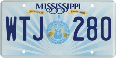 MS license plate WTJ280